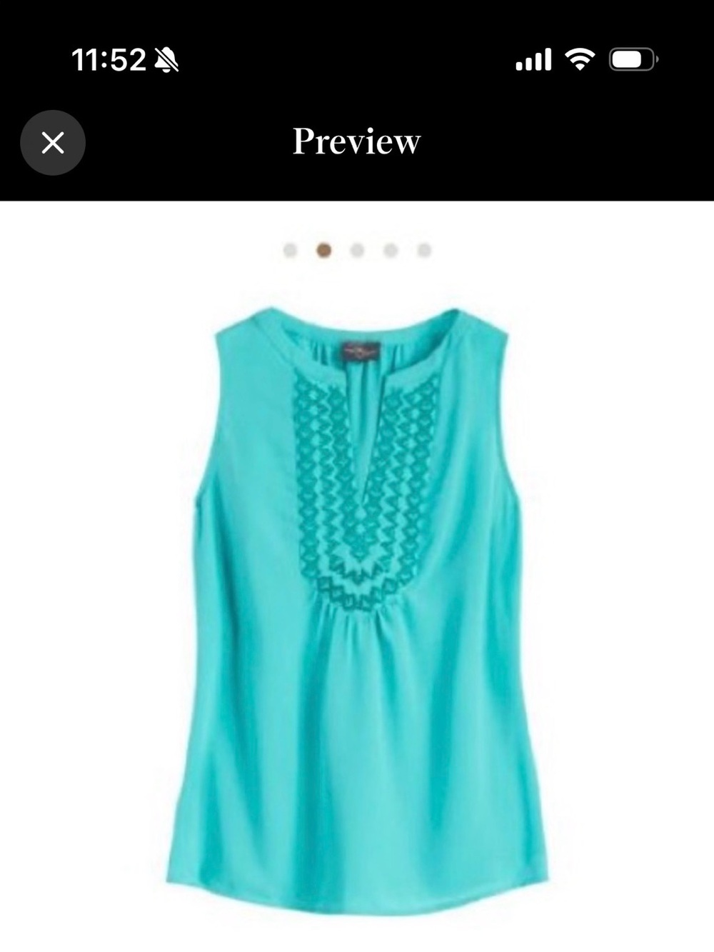 Market & Spruce Teal Crochet-Yoke Sleeveless Camisole